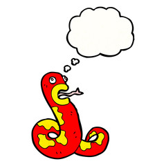 snake with thought bubble cartoon