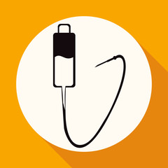Icon Medical dropper on white circle with a long shadow