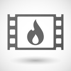 35mm film frame with a flame