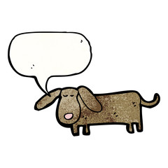 little cartoon dog with speech bubble