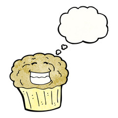 happy cartoon cupcake