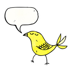 bird with speech bubble cartoon