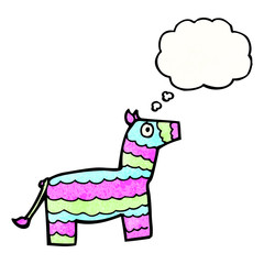 cartoon pinata with thought bubble