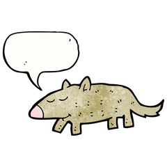 cartoon little dog with speech bubble