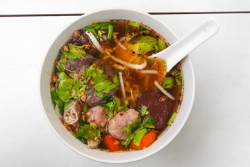 Thai style pork blood soup