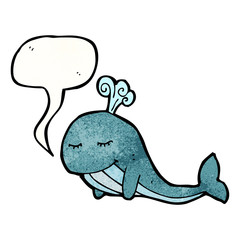 whale with speech bubble cartoon