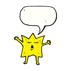 cartoon star with speech bubble