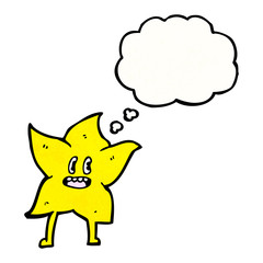 star cartoon character with thought bubble