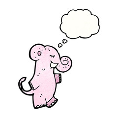elephant with thought bubble cartoon