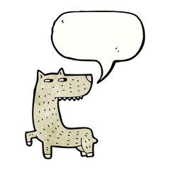 cartoon wolf with speech bubble