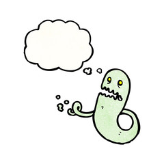 ghost with thought bubble cartoon