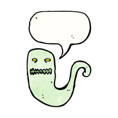 ghost with speech bubble cartoon