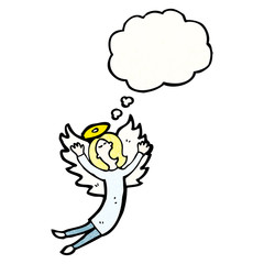angel with thougth bubble cartoon