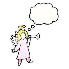 angel with thougth bubble cartoon
