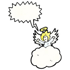 angel on cloud with speech bubble