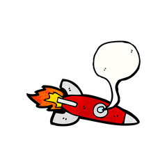 cartoon rocket with speech bubble