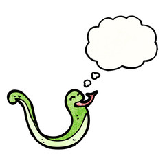 snake with thought bubble cartoon