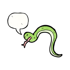 snake with speech bubble cartoon