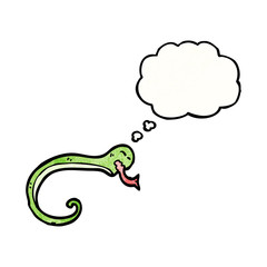 snake with thought bubble cartoon