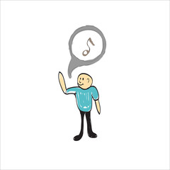 man singing music illustration