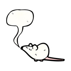 mouse with speech bubble cartoon