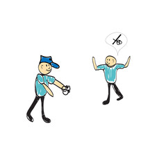 police holding guns s illustration