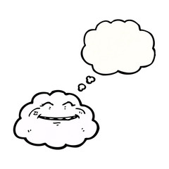 cloud with thought bubble cartoon
