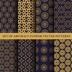 Set of abstract flower vector patterns