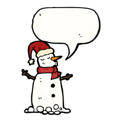 snowman with speech bubble