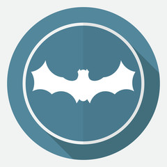 Icon Bat white circle with a long shadow