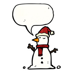 snowman with speech bubble