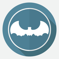 Fototapeta premium Icon Bat white circle with a long shadow