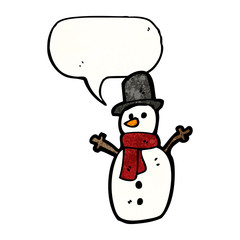 snowman with speech bubble