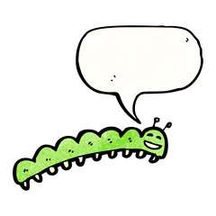 cartoon caterpillar with speech bubble