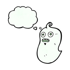 ghost with thought bubble cartoon