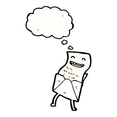 cartoon letter with thought bubble