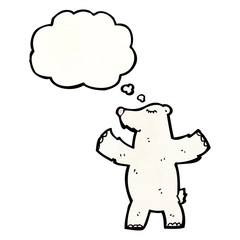 cartoon polar bear with thought bubble