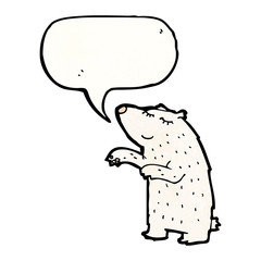 cartoon polar bear with speech bubble