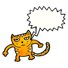cartoon cat with speech bubble