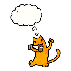 cat with thought cloud cartoon