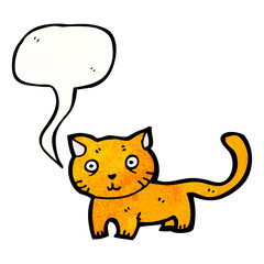 cartoon cat with speech bubble