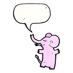 cartoon pink elephant trumpeting