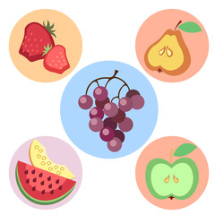 Fruits, vector icons