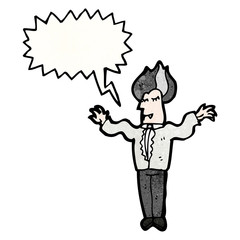 cartoon vampire with speech bubble