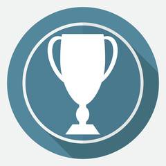 Icon Champions Cup on white circle with a long shadow