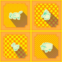 Seamless background with domestic animal kids drawing 