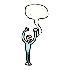 cartoon man with speech bubble