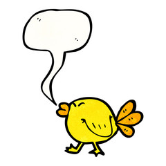 funny bird with speech bubble cartoon