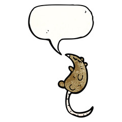 mouse with speech bubble cartoon