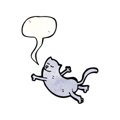 cartoon cat with speech bubble
